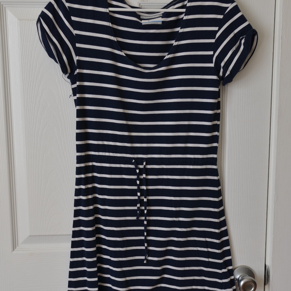 Omniwick Navy Blue and White Stripe Columbia Dress
